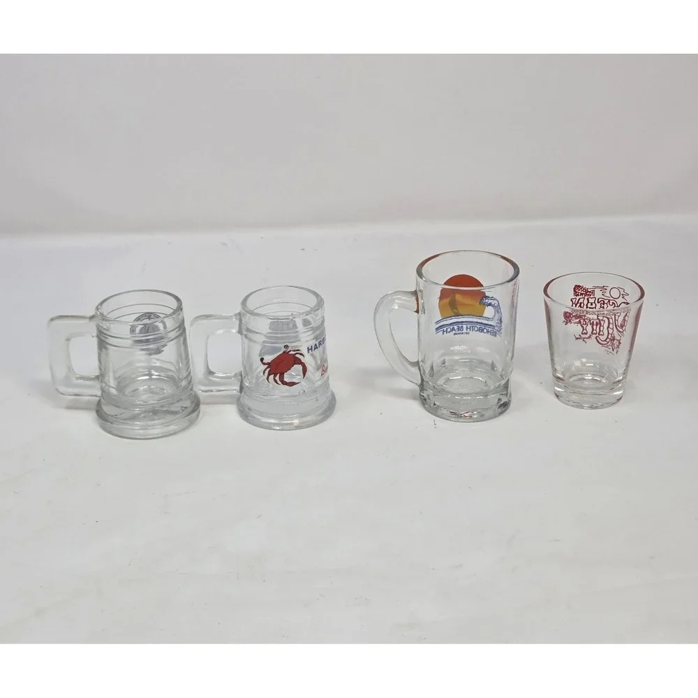 Vintage Souvenir Shot Glass Mug Lot Chesapeake Baltimore Rehoboth Ocean City 4pc